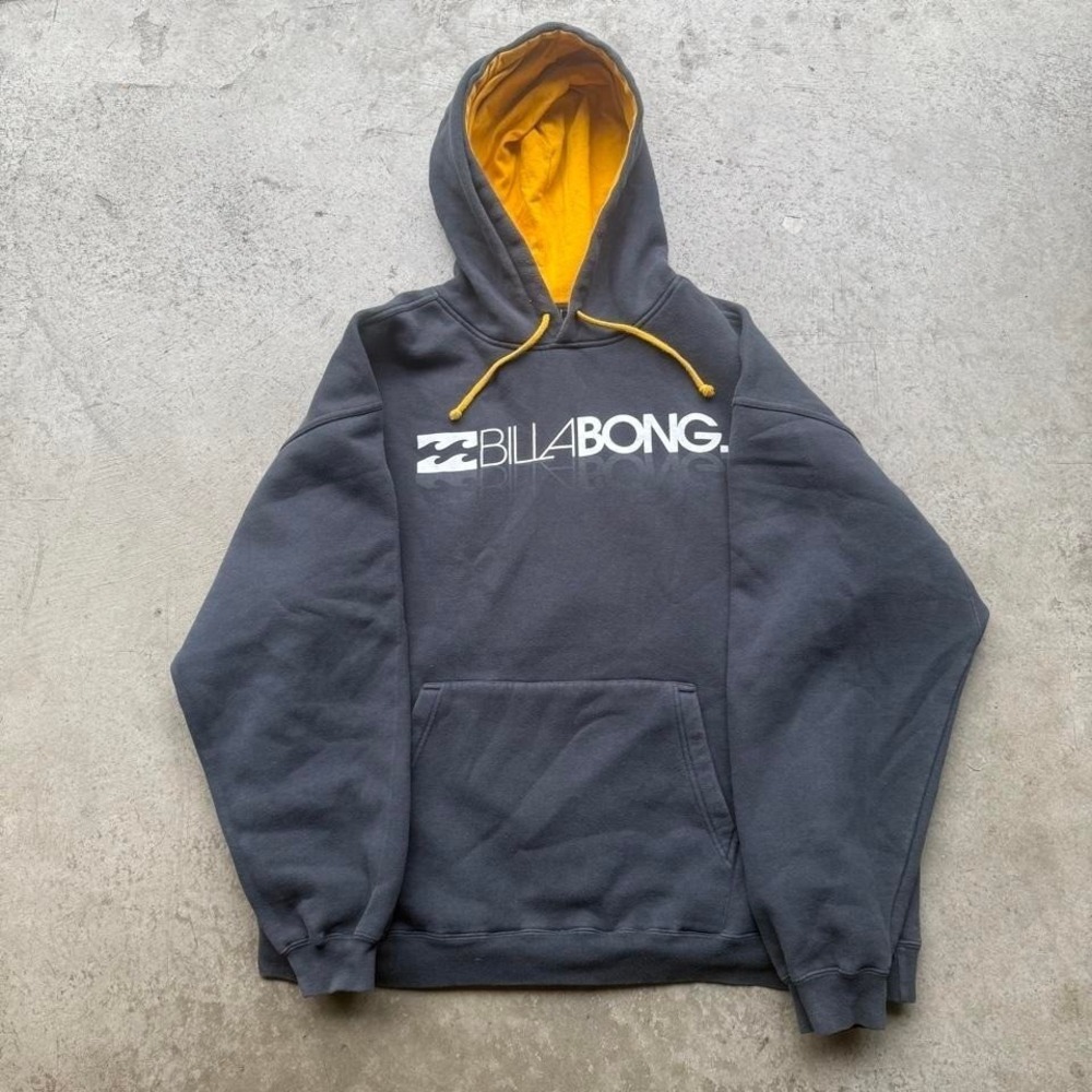 Vintage Billabong Spellout Yellow Hood Surf Hoodie Hawaii Sportswear 2000s Y2K